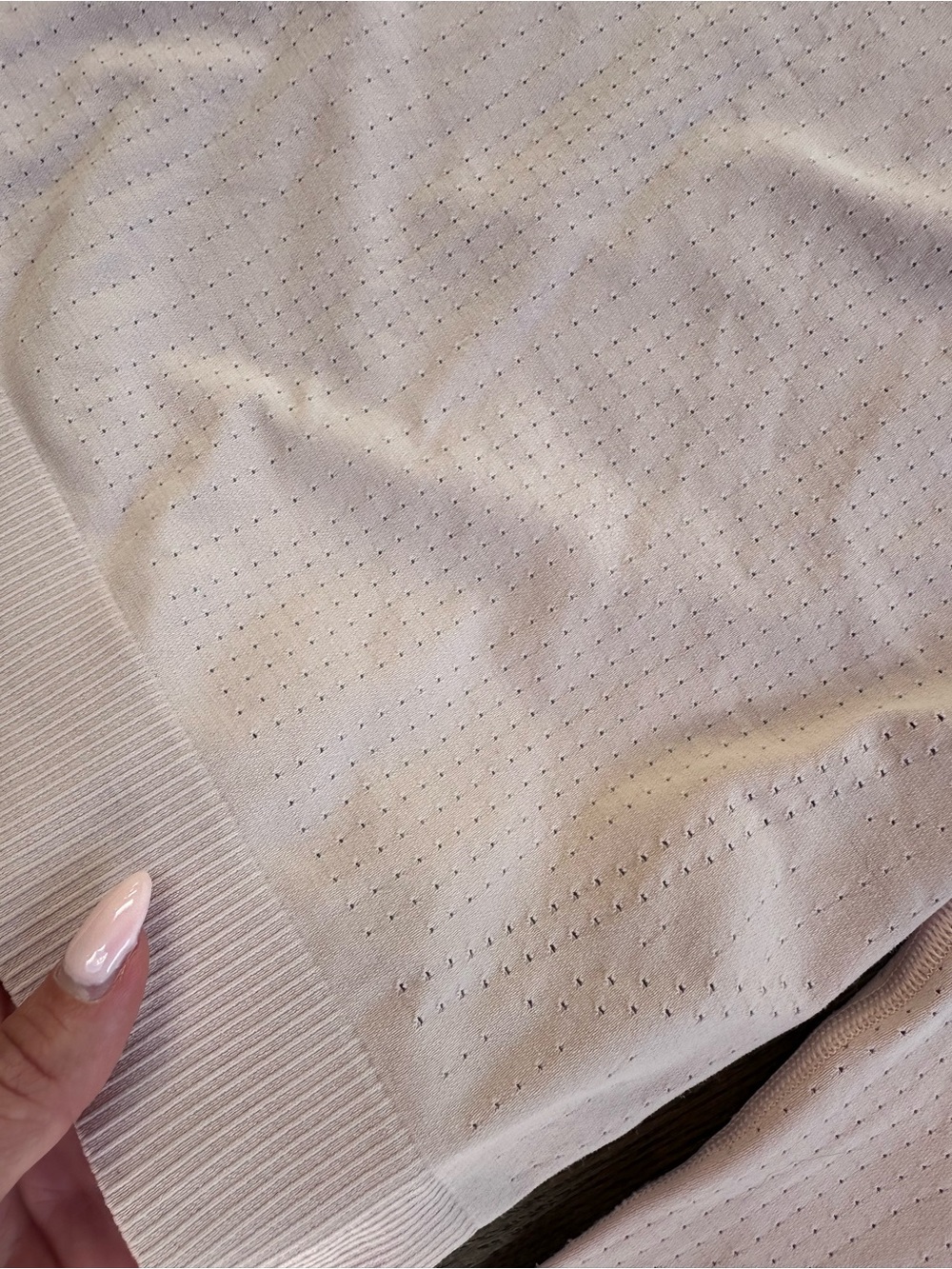 Athleta Pale Pink Long Sleeve Perforated Performance Top - Picture 3 of 3